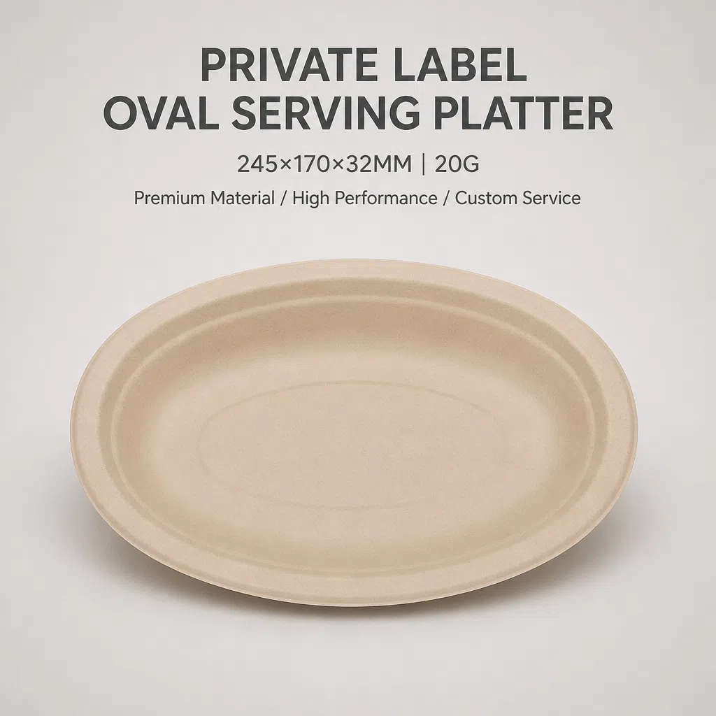 Prato oval de bagaço