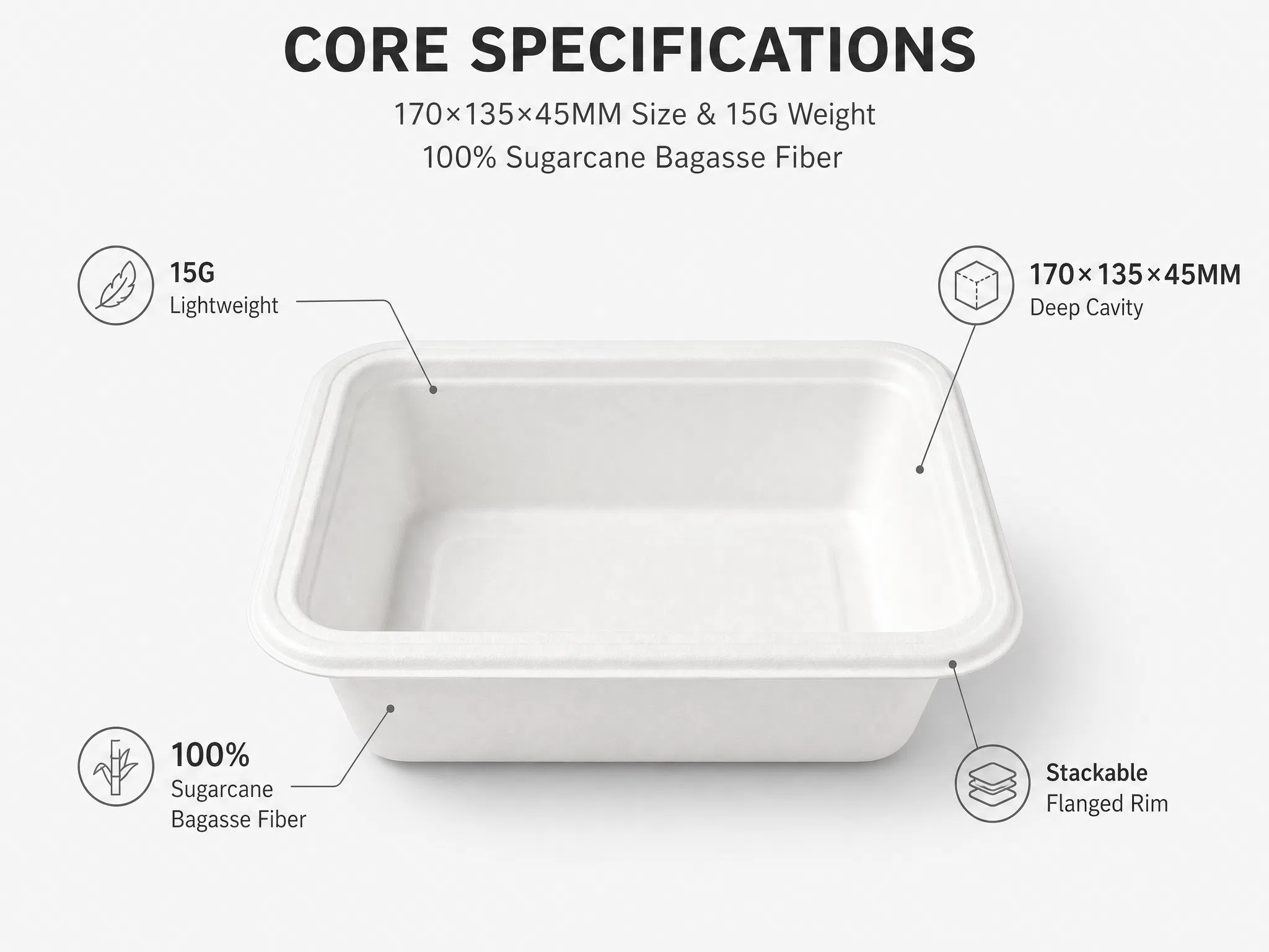 Bagasse Pulp Food Tray