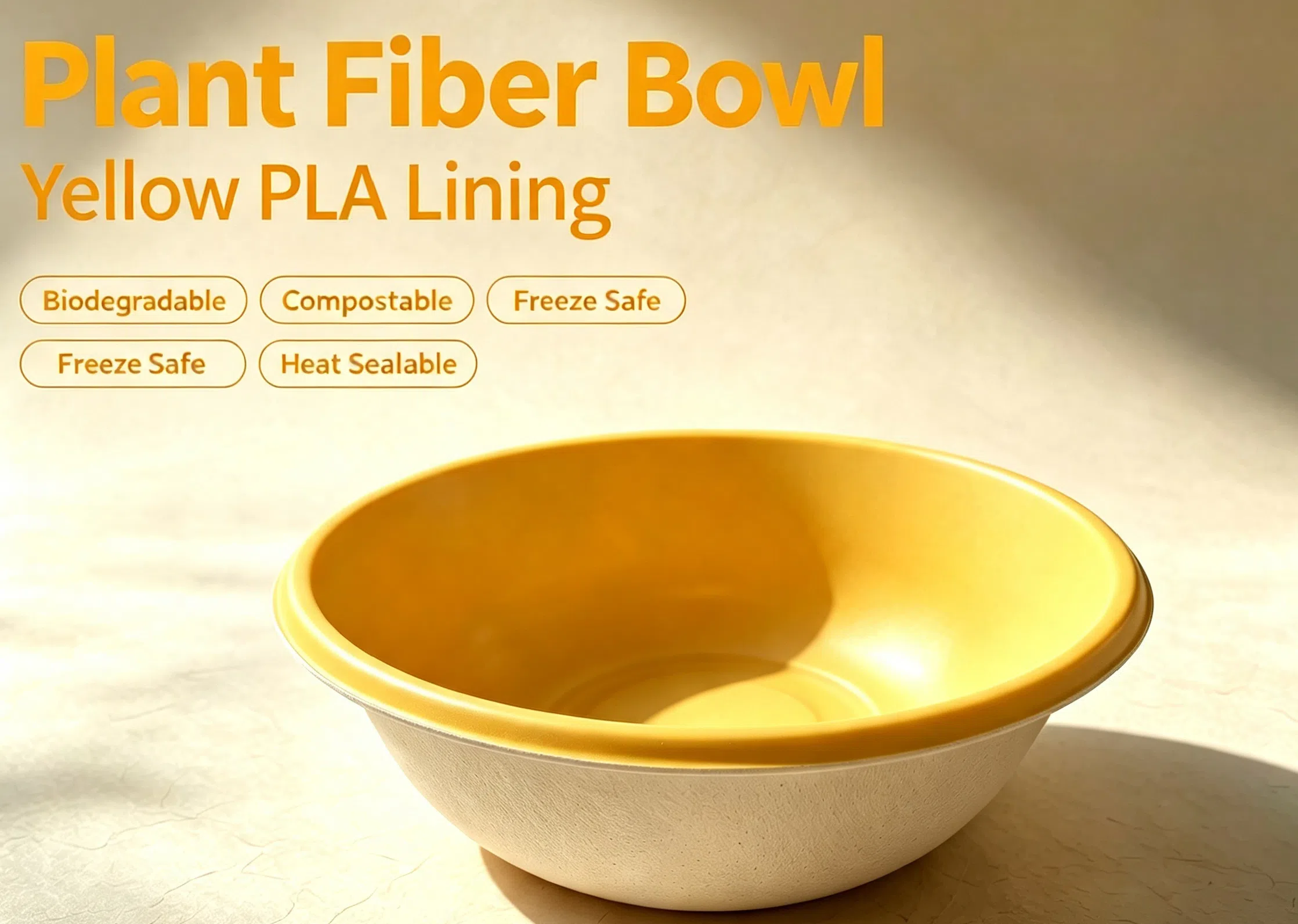 Ciotola in fibra vegetale con rivestimento in PLA