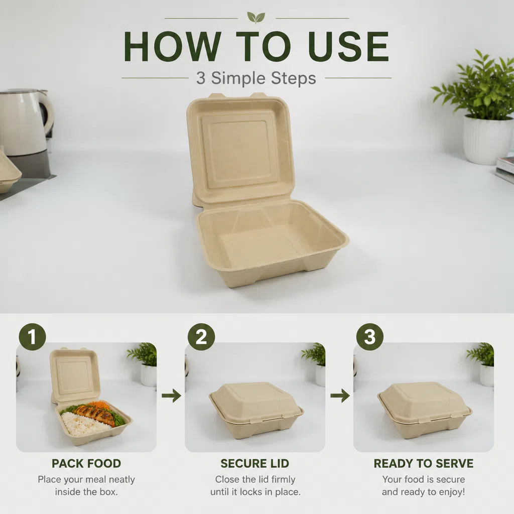 Caja de comida biodegradable
