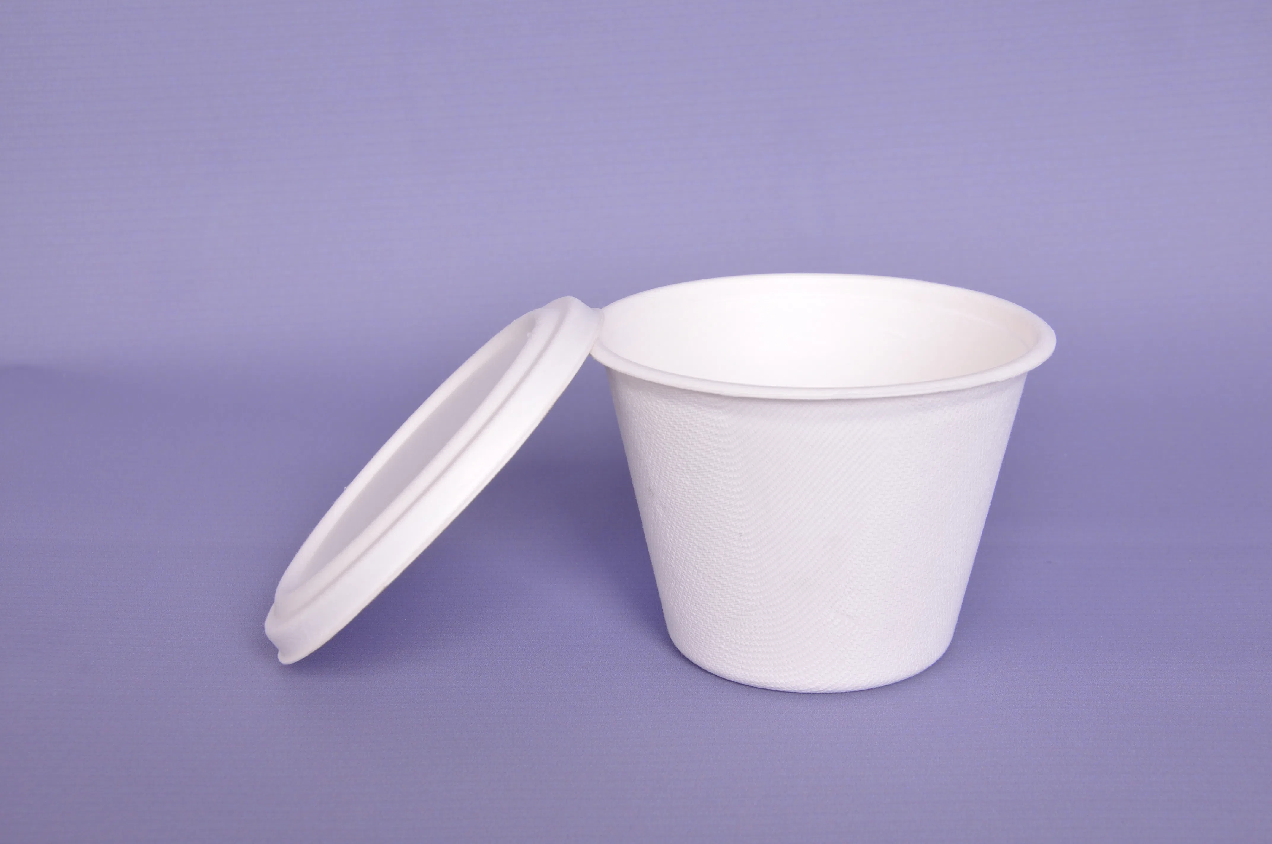 Tigela de sopa e tampa biodegradáveis