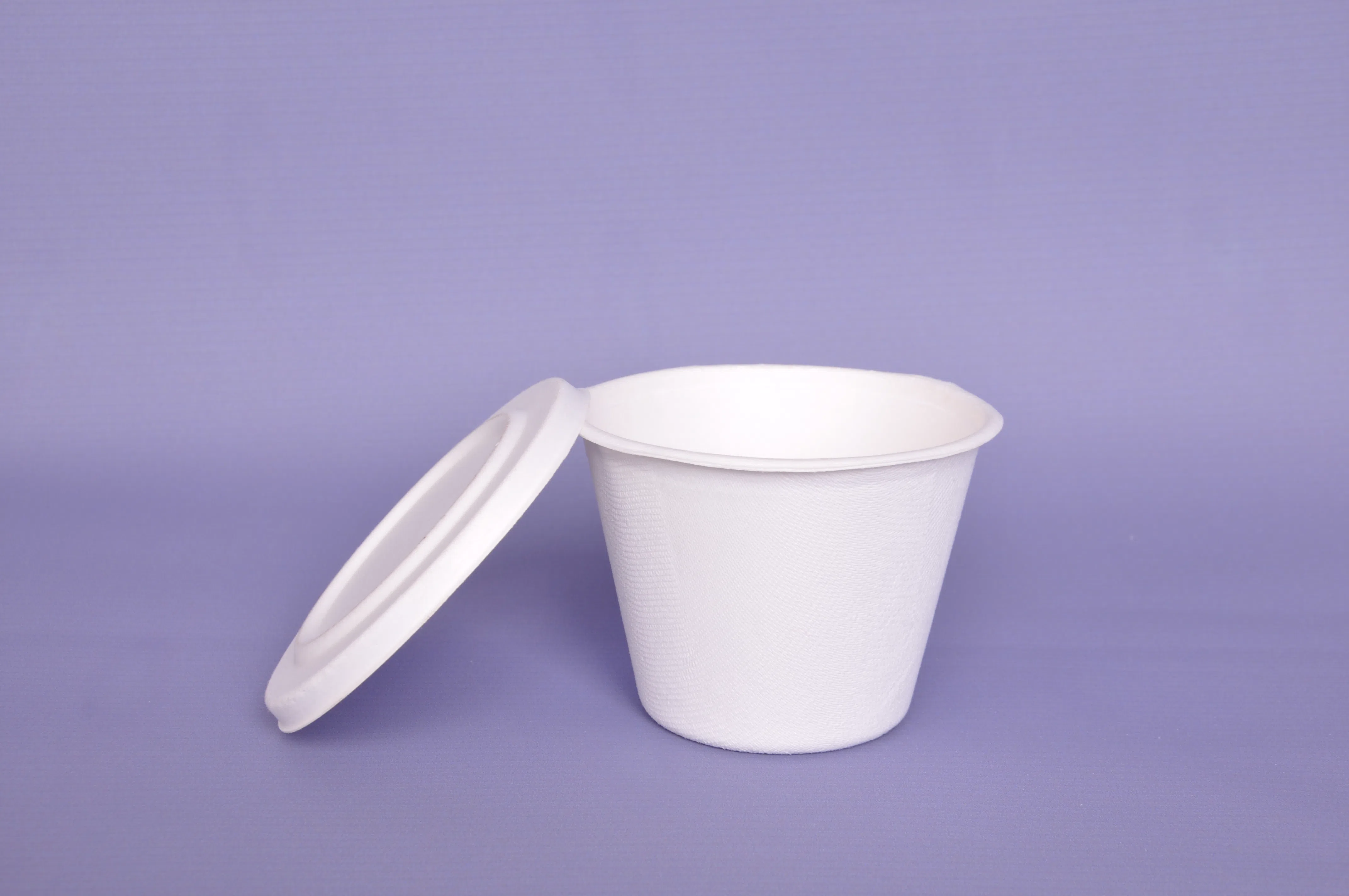 Tigela de sopa e tampa biodegradáveis