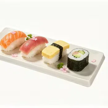 Vassoio per sushi realizzato in canna da zucchero
