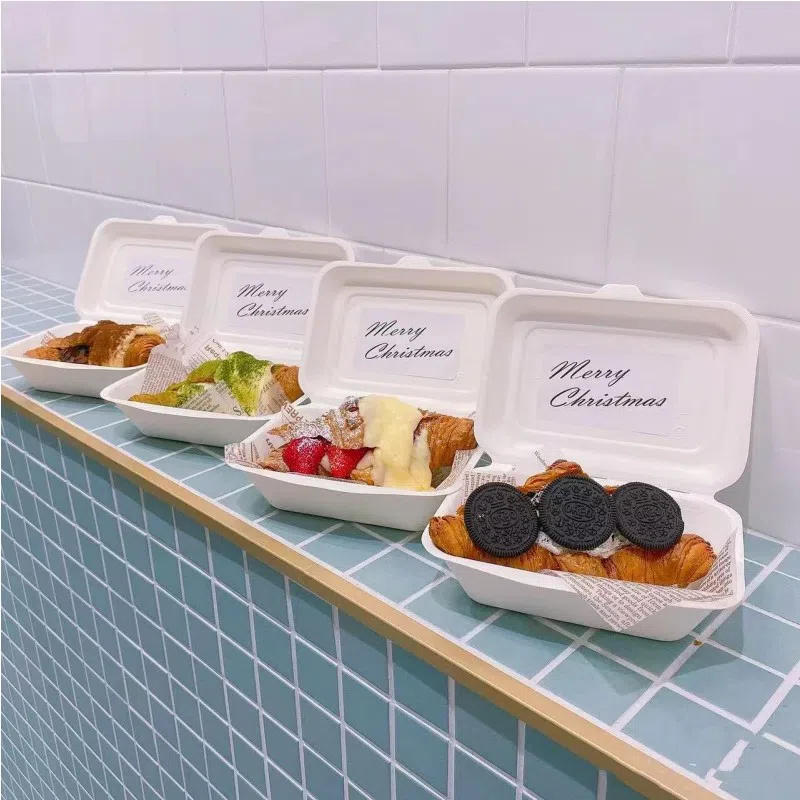 Boîte à emporter biodégradable à compartiments